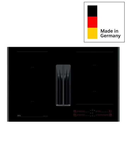 AEG 80cm, NCH84C23FB – plită inducție cu hotă integrată, SenseFry®, Double Bridge, A+
