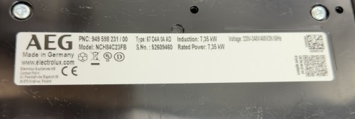 AEG 80cm, NCH84C23FB – plită inducție cu hotă integrată, SenseFry®, Double Bridge, A+