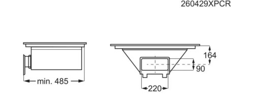 AEG 80cm, NCH84C23FB – plită inducție cu hotă integrată, SenseFry®, Double Bridge, A+