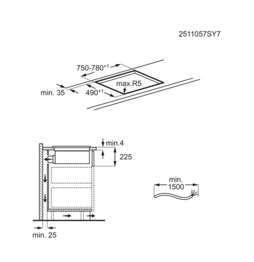AEG 80cm, NCH84C23FB – plită inducție cu hotă integrată, SenseFry®, Double Bridge, A+
