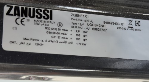 Zanussi 68 L, ZQENF1X1– cuptor incorporabil pe gaz + grill electric, ventilator, timer, inox