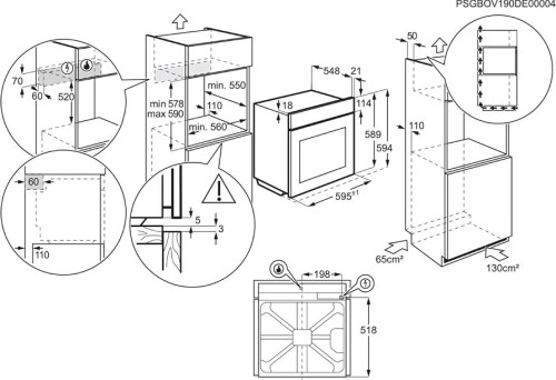 Zanussi 68 L, ZQENF1X1– cuptor incorporabil pe gaz + grill electric, ventilator, timer, inox