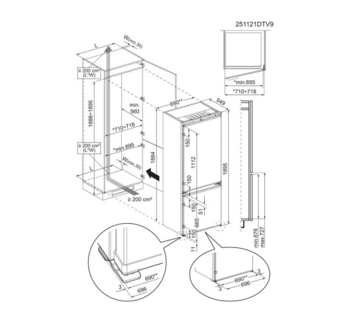 AEG 752 L, 2× NSC7G751ES – Set combine frigorifice încorporabile tip French Door, No Frost, GreenZone, Wi-Fi, Clasa