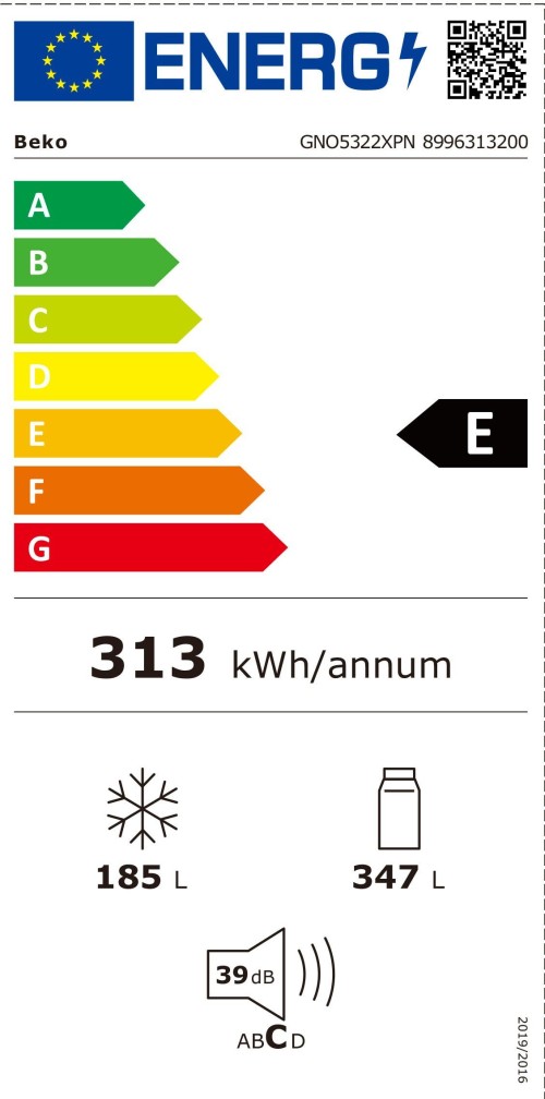 Beko 532 L GNO5322XPN (8996313200) – Combină frigorifică/frigider Side-by-Side, No Frost, ProSmart Inverter, clasa E