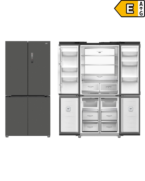 GRF 485 L SLC836091BX1 – Cross Door 4 uși, Total No Frost, Clasa E, Flex Temp, Cooling 360°, Black Inox