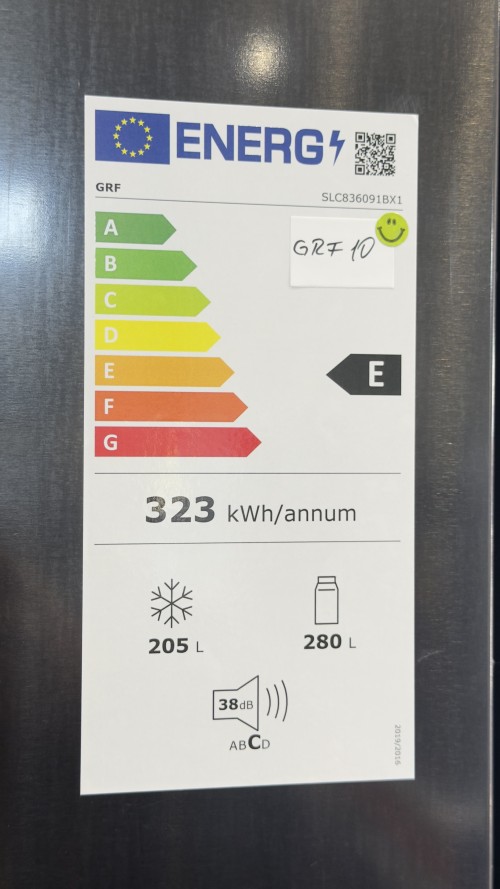 GRF 485 L SLC836091BX1 – Cross Door 4 uși, Total No Frost, Clasa E, Flex Temp, Cooling 360°, Black Inox