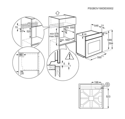 AEG 7000 TR7PB63ZSB 949 494 892 – cuptor incorporabil 72 L, SteamCrisp, piroliză, sondă alimentară, Wi-Fi, Clasa A+
