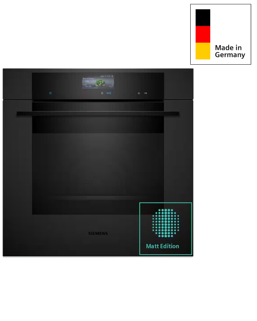 Siemens 71 L, HB776G1M1 – iQ700 Cuptor incorporabil Clasa A+, Air Fry, Piroliză, Home Connect, 4D HotAir, Negru Mat