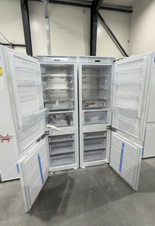 Hanseatic 504 L, 2× HEKGS17754CNF – Set combine frigorifice încorporabile tip French Door, Clasa C, Total No Frost, Smart Zone, import Germania 🇩🇪