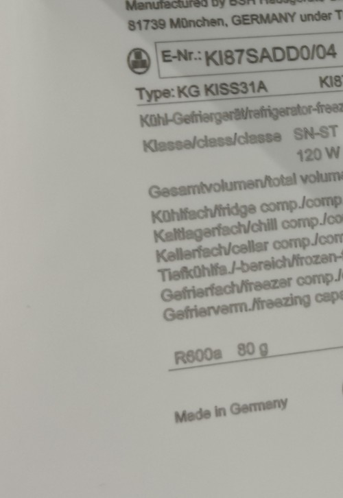 Siemens 270 L KI87SADD0 – combină frigorifică încorporabilă, clasa D, import Germania 🇩🇪