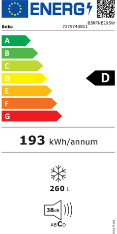 Beko 260 L B5RFNE295W – Congelator vertical, clasa D, import Germania 🇩🇪