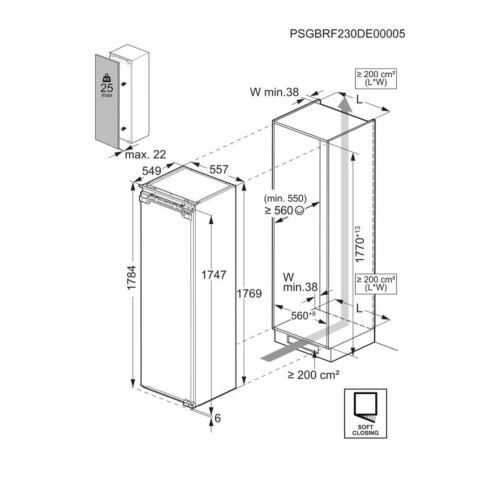 AEG 310 L NSK6D181EC – Frigider încorporabil, clasa E, import Germania 🇩🇪