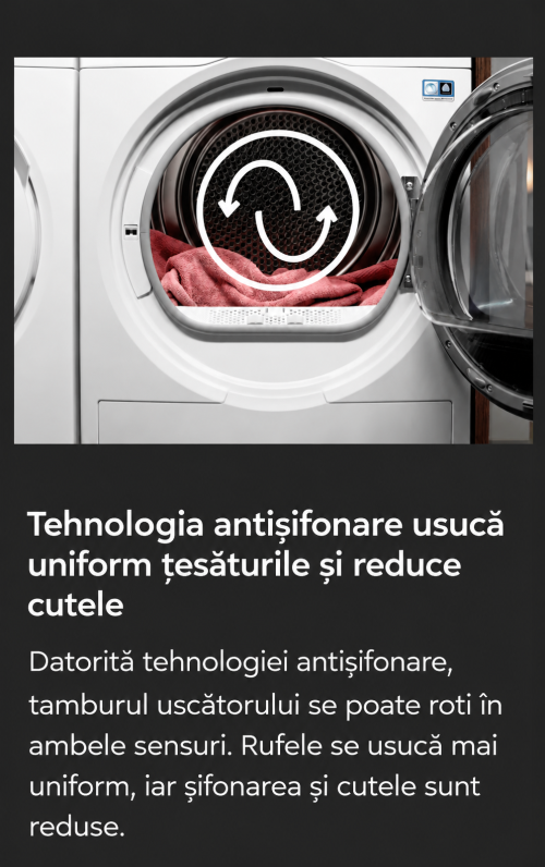 AEG 9 kg TR739G4PDS – Uscător de rufe cu pompă de căldură, clasa C