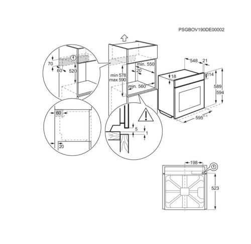 Electrolux 72L, EOX8P38WZ – Cuptor electric încorporabil, 72 L, clasa A++ PizzaExpert 340°C, autocurățare pirolitică, ecran tactil EXCite și Wi-Fi