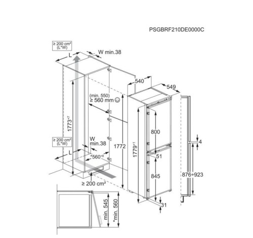 AEG 484 L – Set 2 combine frigorifice încorporabile OSC6T185ES, configurație cu aspect French Door, clasa E