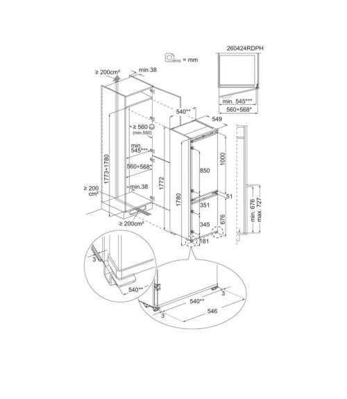 AEG 484 L – Set 2 combine frigorifice încorporabile OSC6T185ES, configurație cu aspect French Door, clasa E