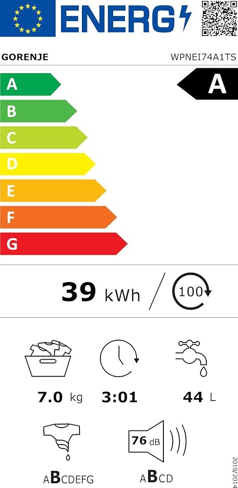 Gorenje 7 kg WPNEI74SA1TS – Mașină de spălat rufe, clasa A, import Germania 🇩🇪